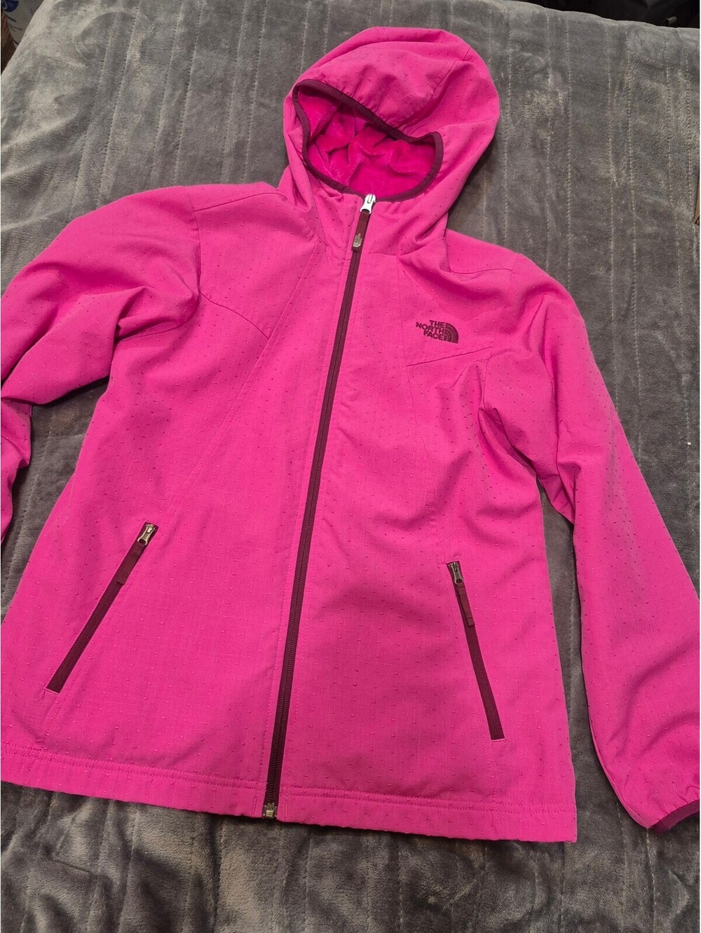The North Face Girls Full Zip Hooded Fleece Lined XL (18)